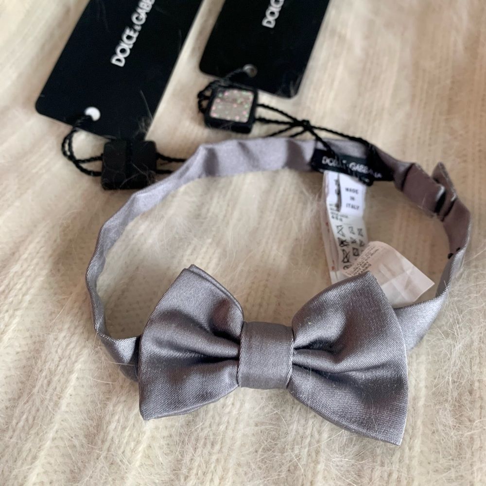 Dolce and Gabbana Classic Gray Bow Tie - New